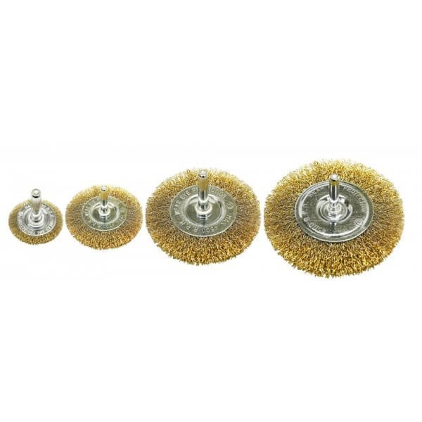 7 x AMTECH Wire Brush Set Heavy Duty Piatto Coppa Ruota in Metallo Ruggine Trapano Pulizia UK 