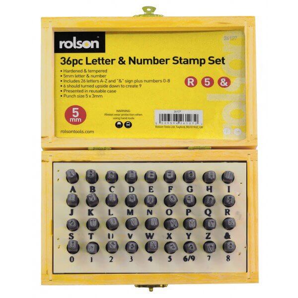 Rolson 26127 Letter and Number Punch Set 36 Pieces 