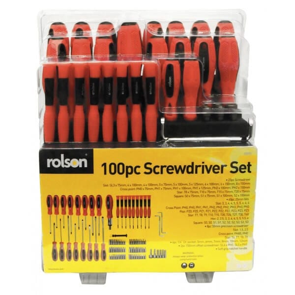Soft Grip Hardened Screwdriver Set 100pce Great Set In a Tool Roll Case 