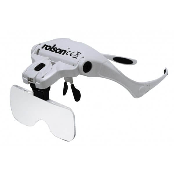 Magnifying Glasses 30689 with 2 LEDs 5 Interchangeable Lenses :Storage Case  and Batteries - Rolson Tools