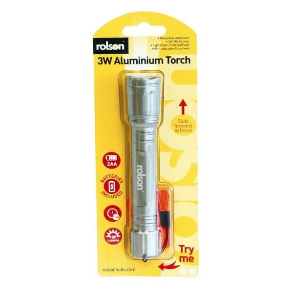 2AA Aluminum Torch 180 Lumens - Rolson Tools