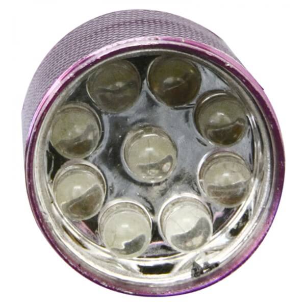 Rolson 9 LED Torch Light Pocket Flashlight Aluminium Coloured Colours 61693 