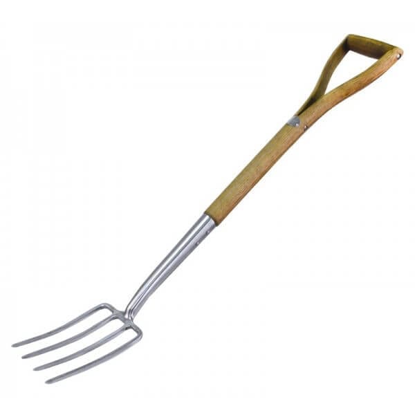 Rolson Quality Tools Ltd 82621 Stainless Steel Border Fork with Ash Wood Handle 