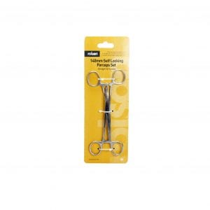 2 Pack 5.5" Straight and Curved Forceps